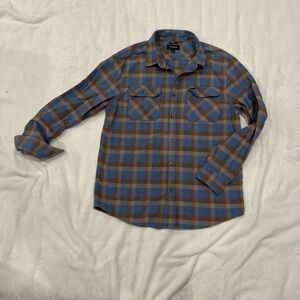 Brixton Blue and Brown Plaid Shirt